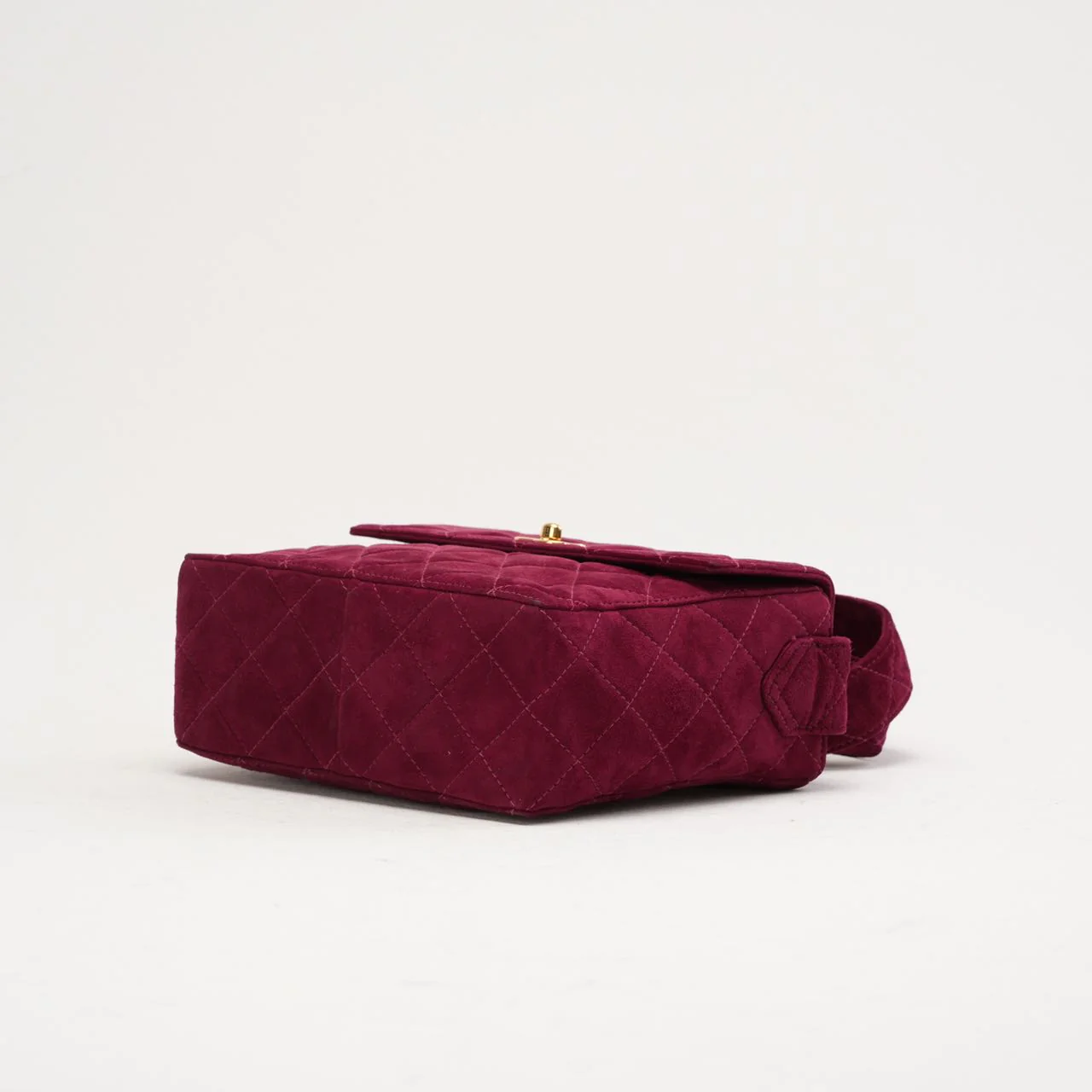 Chanel Vintage Burgundy Red Velvet Mini Square Flap Bag 1997