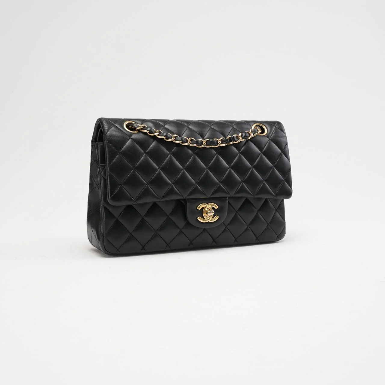 Chanel Classic Medium Double Flap Bag  Black Lambskin 2012