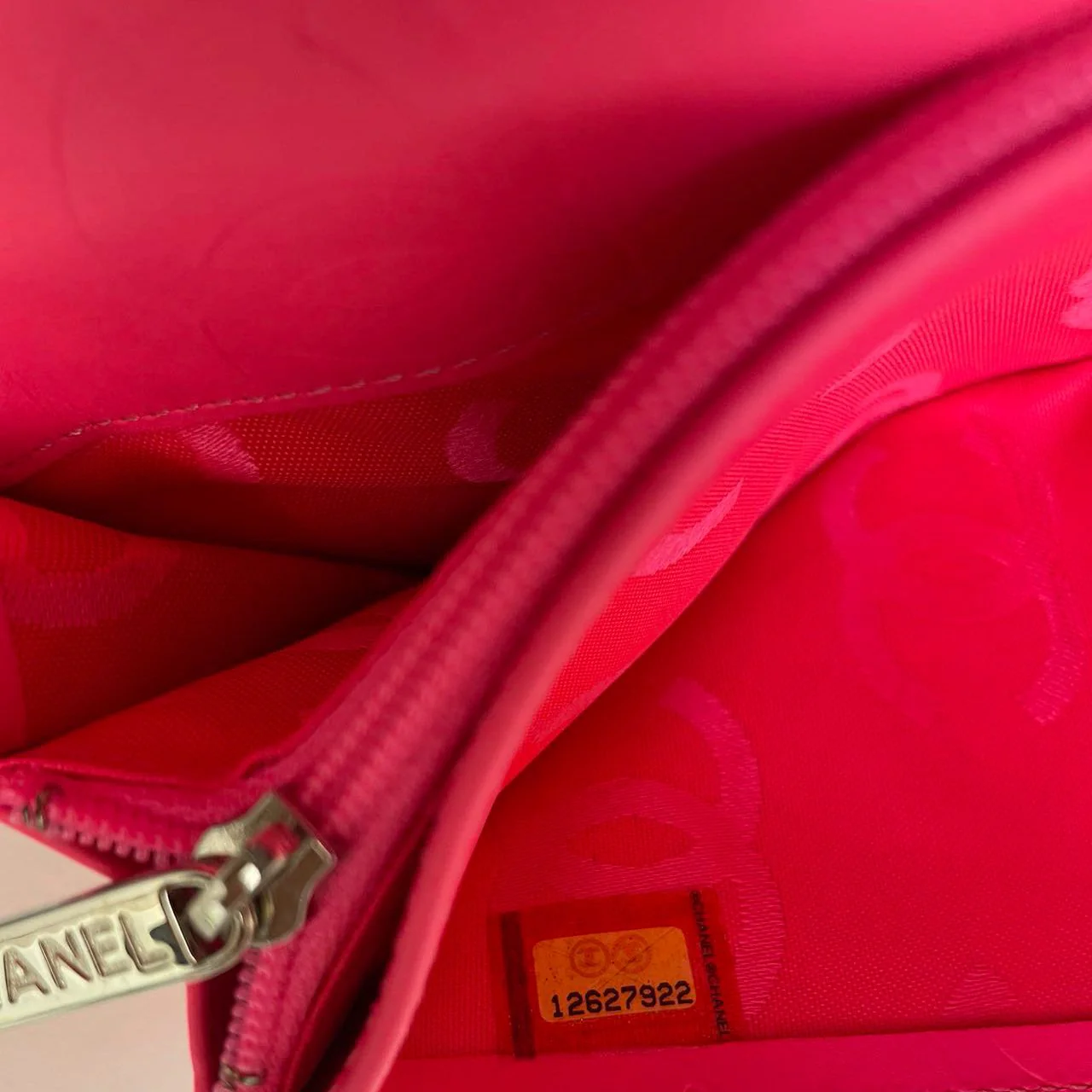 Chanel Cambon Wallet Classic Black White Wallet Quilted Calfskin with Pink Interior