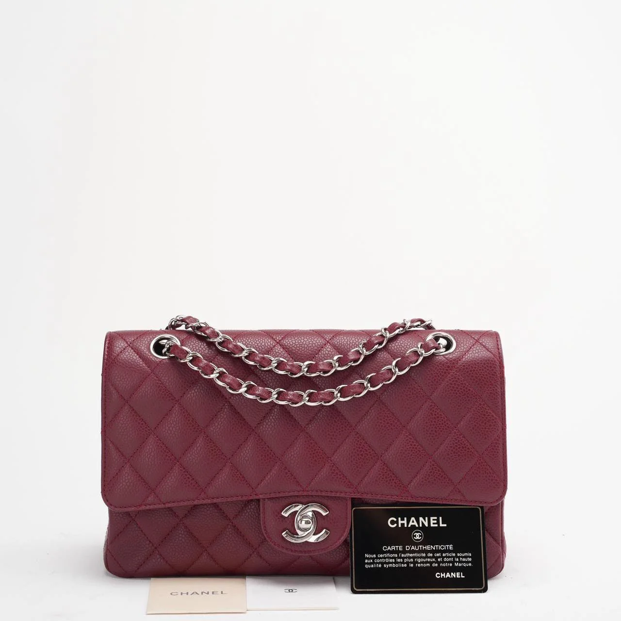 Chanel Burgundy Medium Classic Double Flap Caviar
