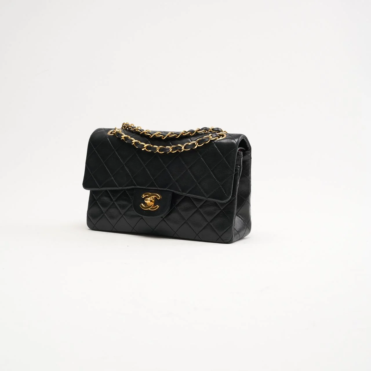 Chanel Vintage Timeless Small Double Flap Lamb Black 1991