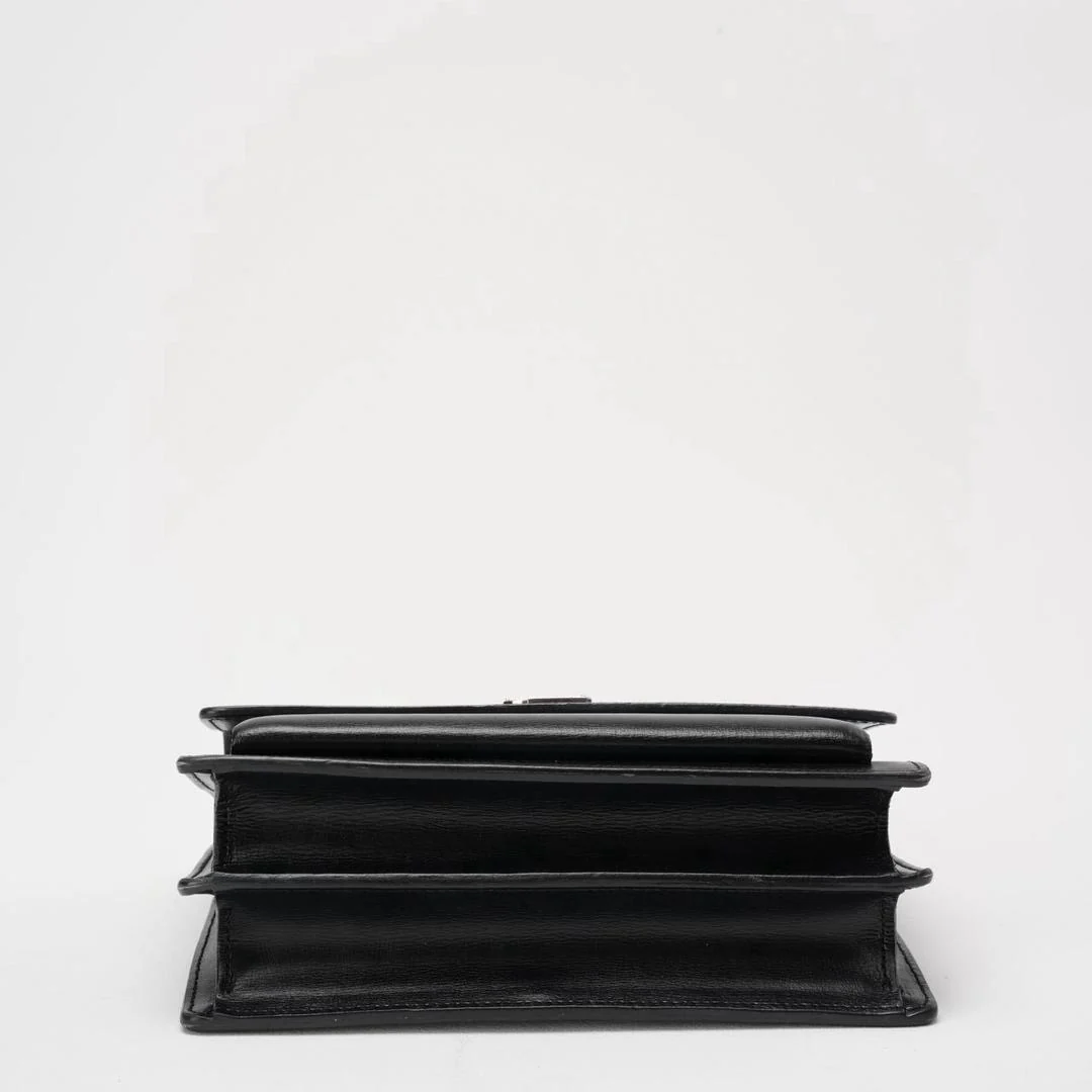 Saint Laurent Black Calfskin Medium Monogram Sunset