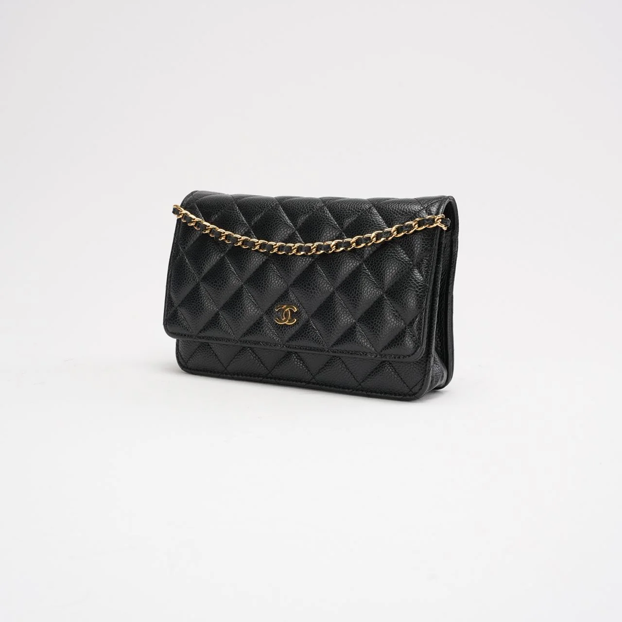 Chanel Black Classic Wallet on Chain (WOC) Caviar 2018