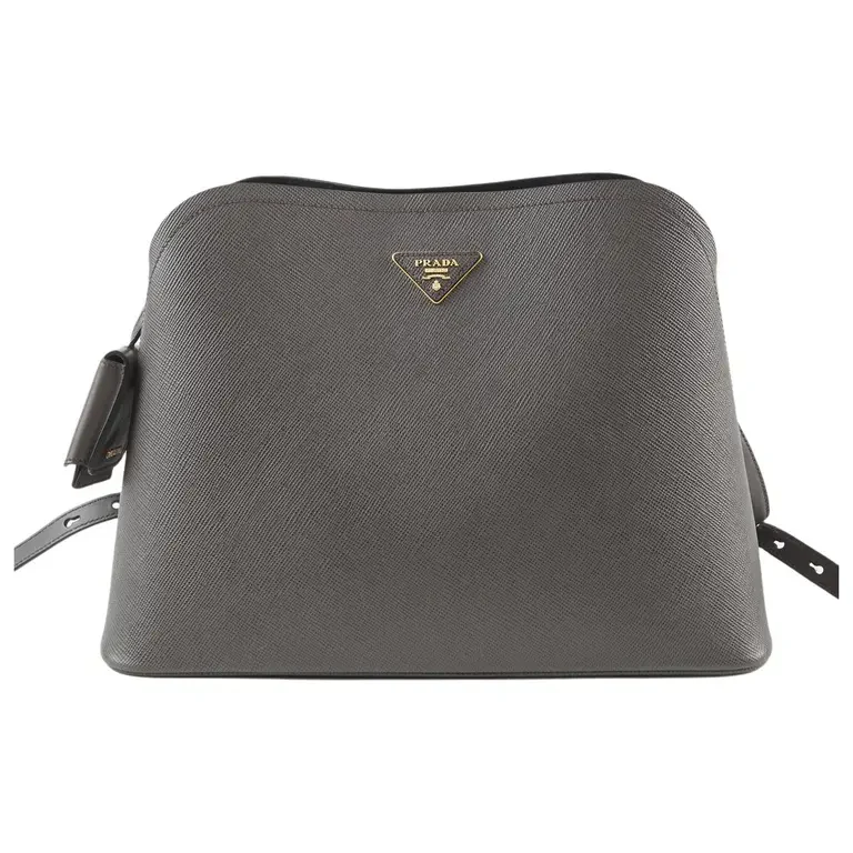 Prada Gray Saffiano Matinee Medium Bag