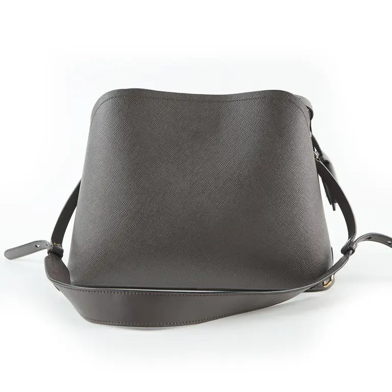 Prada Gray Saffiano Matinee Medium Bag