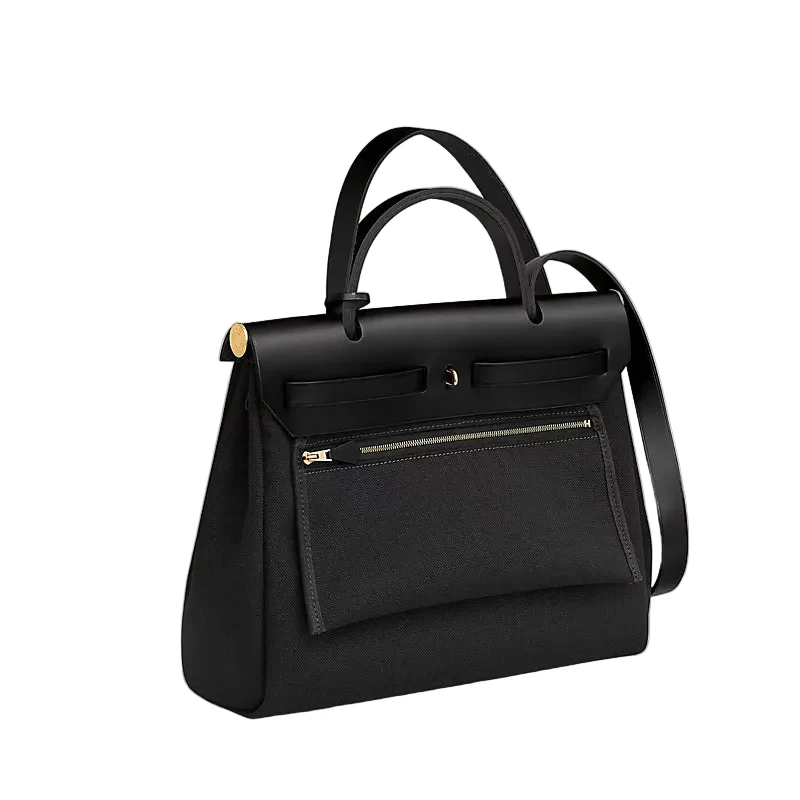 Hermes Black Herbag Zip 31 retourné 2024