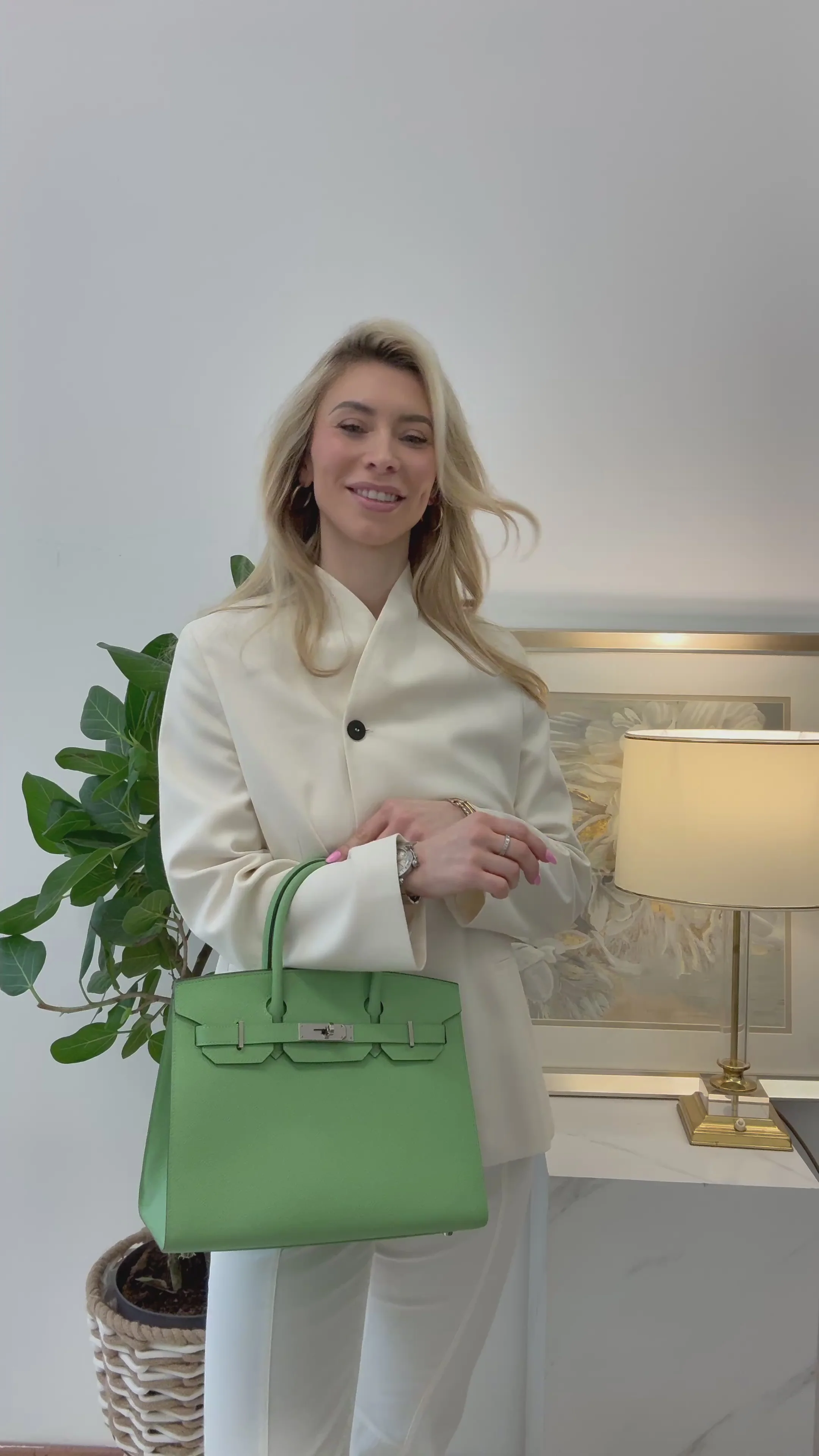 Hermes Birkin 30cm Sellier Bag In Vert Avocado Green Epsom Leather With Palladium Hardware