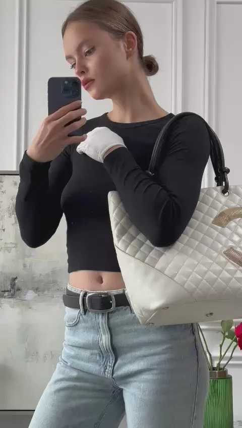 Chanel Cambon CC Tote Bag Large White Lambskin