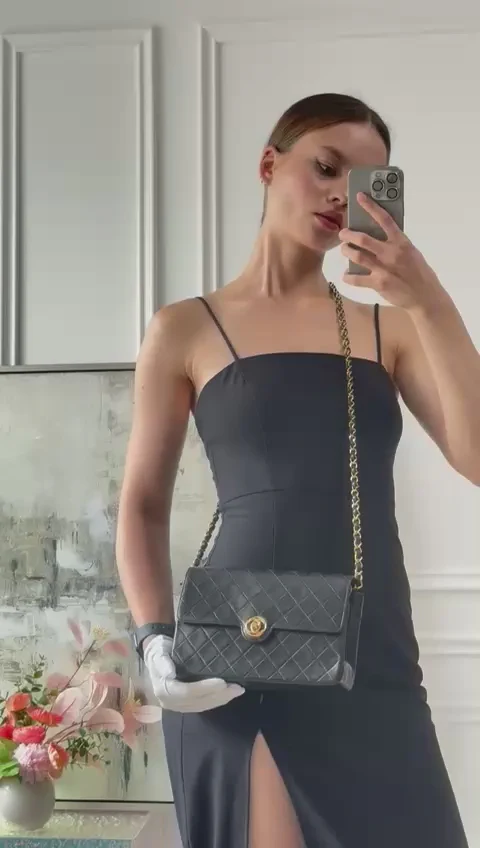 Chanel Black Vintage Timeless Classic Single Flap Bag