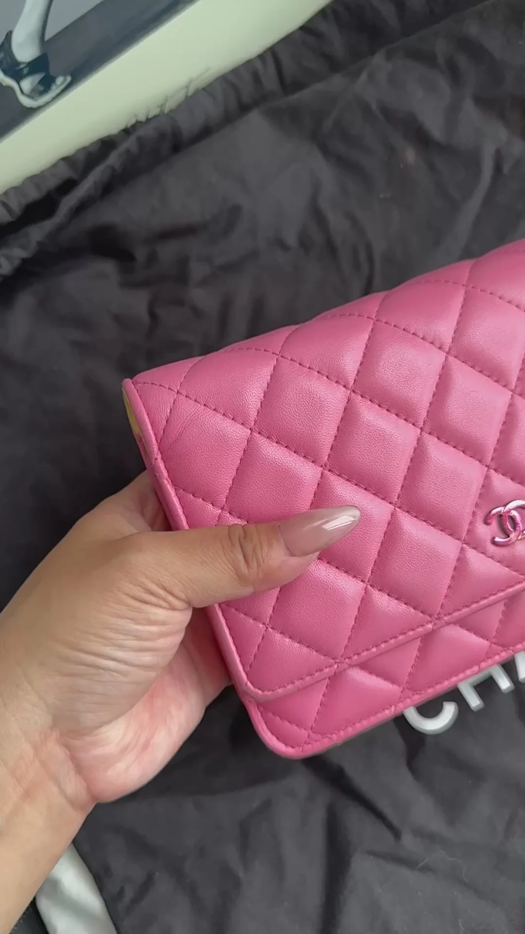 Chanel Classic Wallet on Chain (woc) Pink Yellow 2021