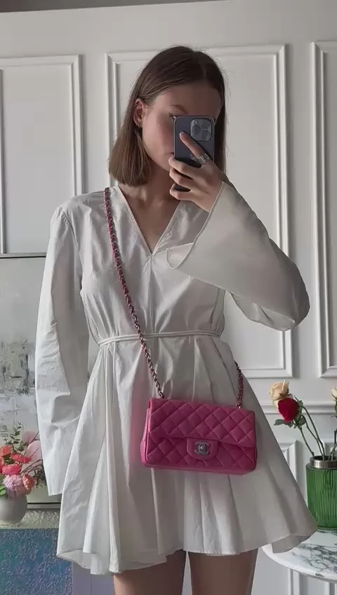 Chanel Classic Rectangular Mini Flap Bag Pink