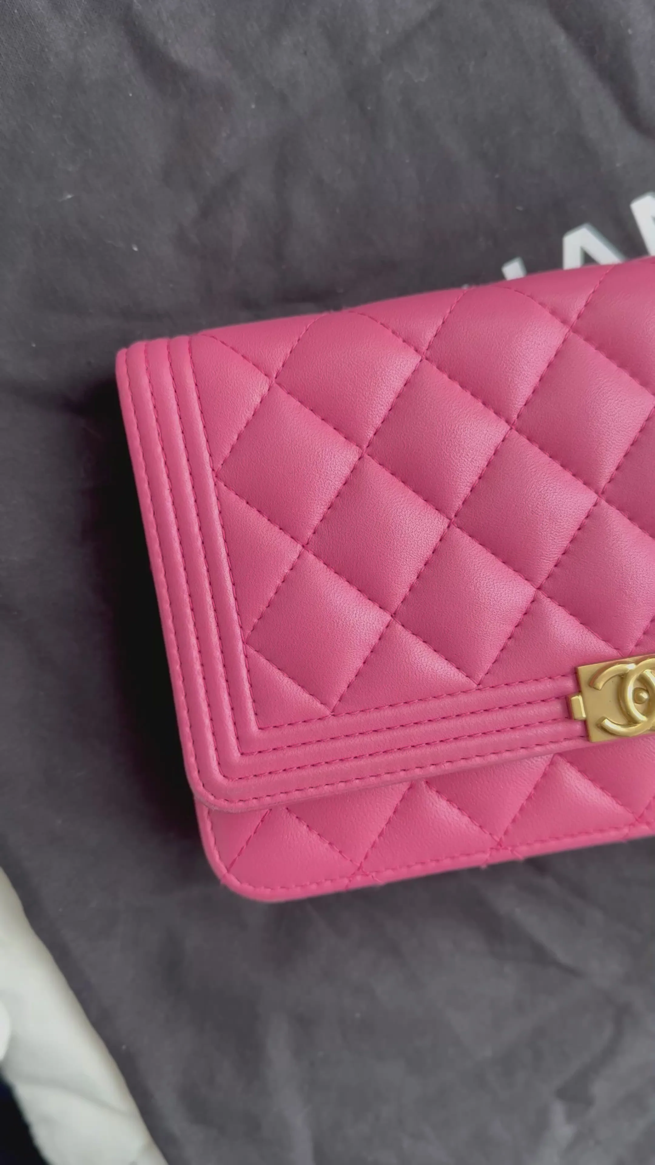 Chanel Boy Wallet on Chain (woc) Pink