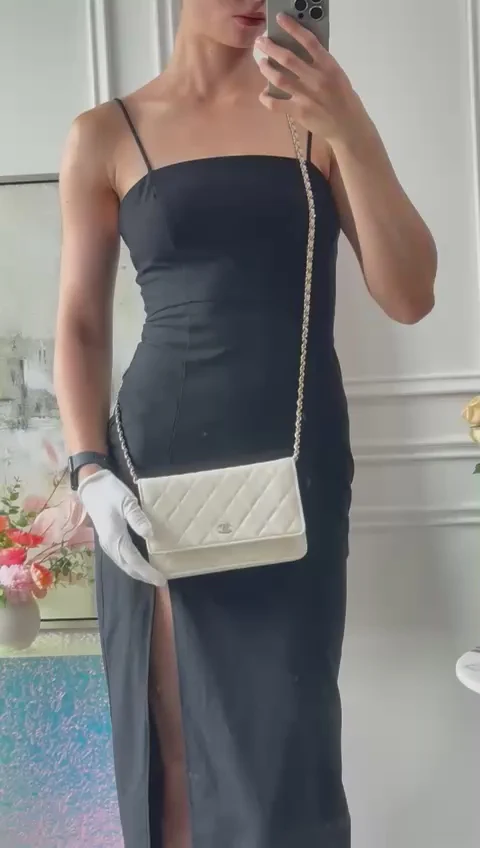 Chanel Wallet on Chain(woc) White Caviar Leather 2022