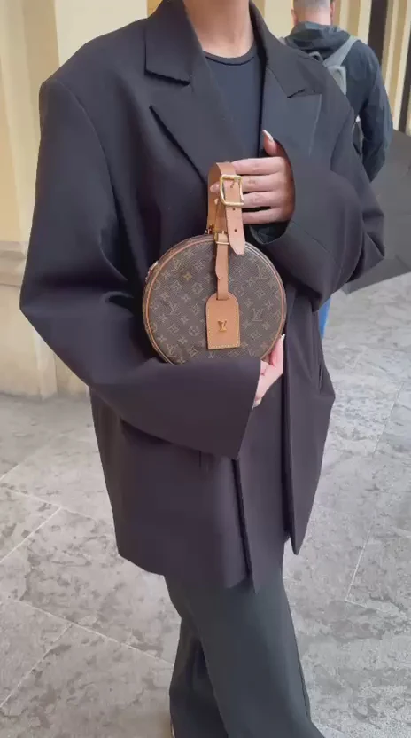 Louis Vuitton Monogram Canvas Petite Boite Chapeau Cross-Body Bag with Gold Hardware