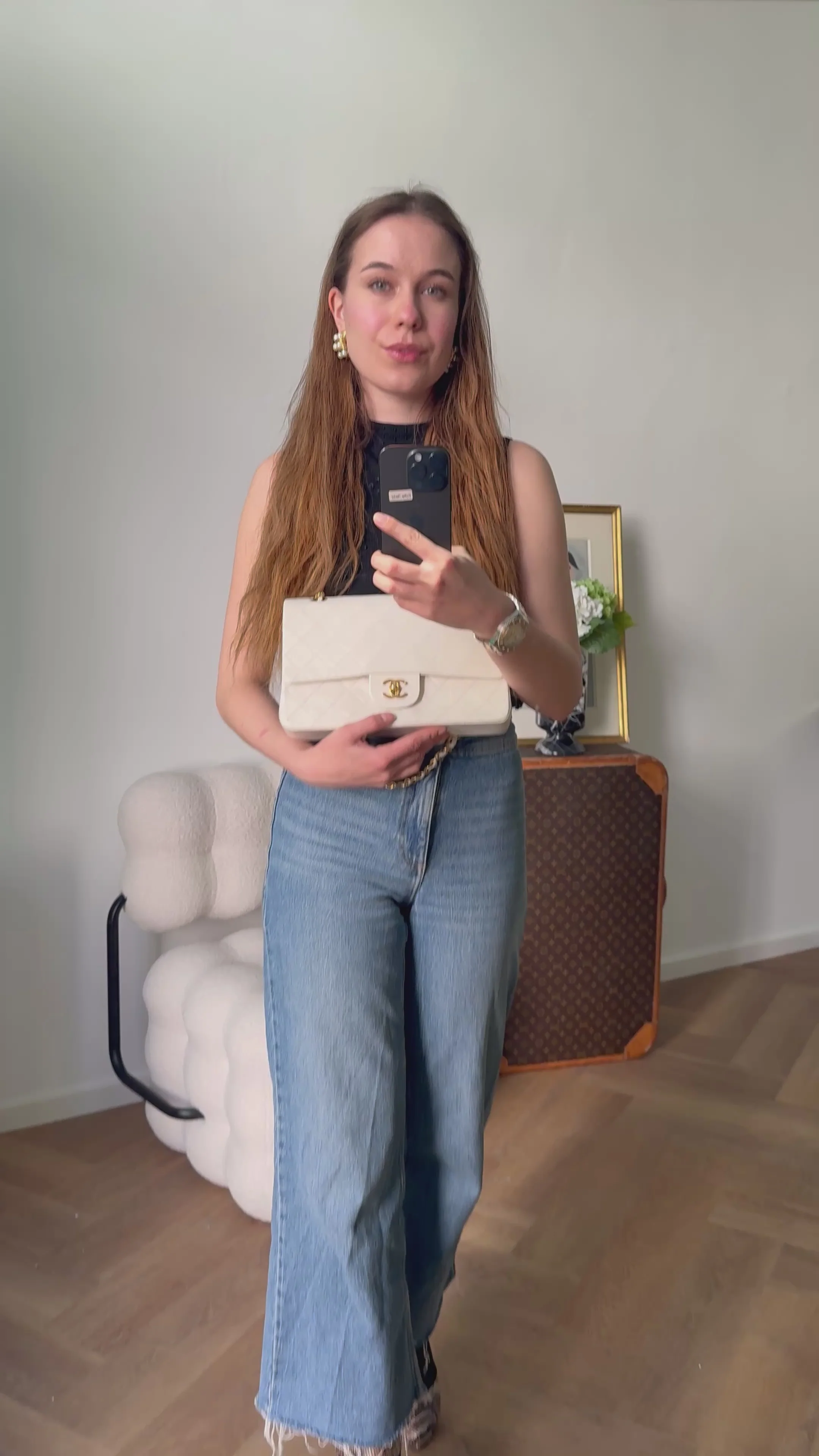 Chanel vintage Tasche weiss