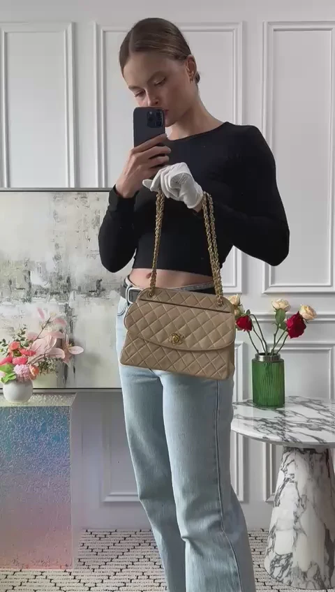 Chanel Beige Vintage Timeless Trendy Flap Bag 2011-2012