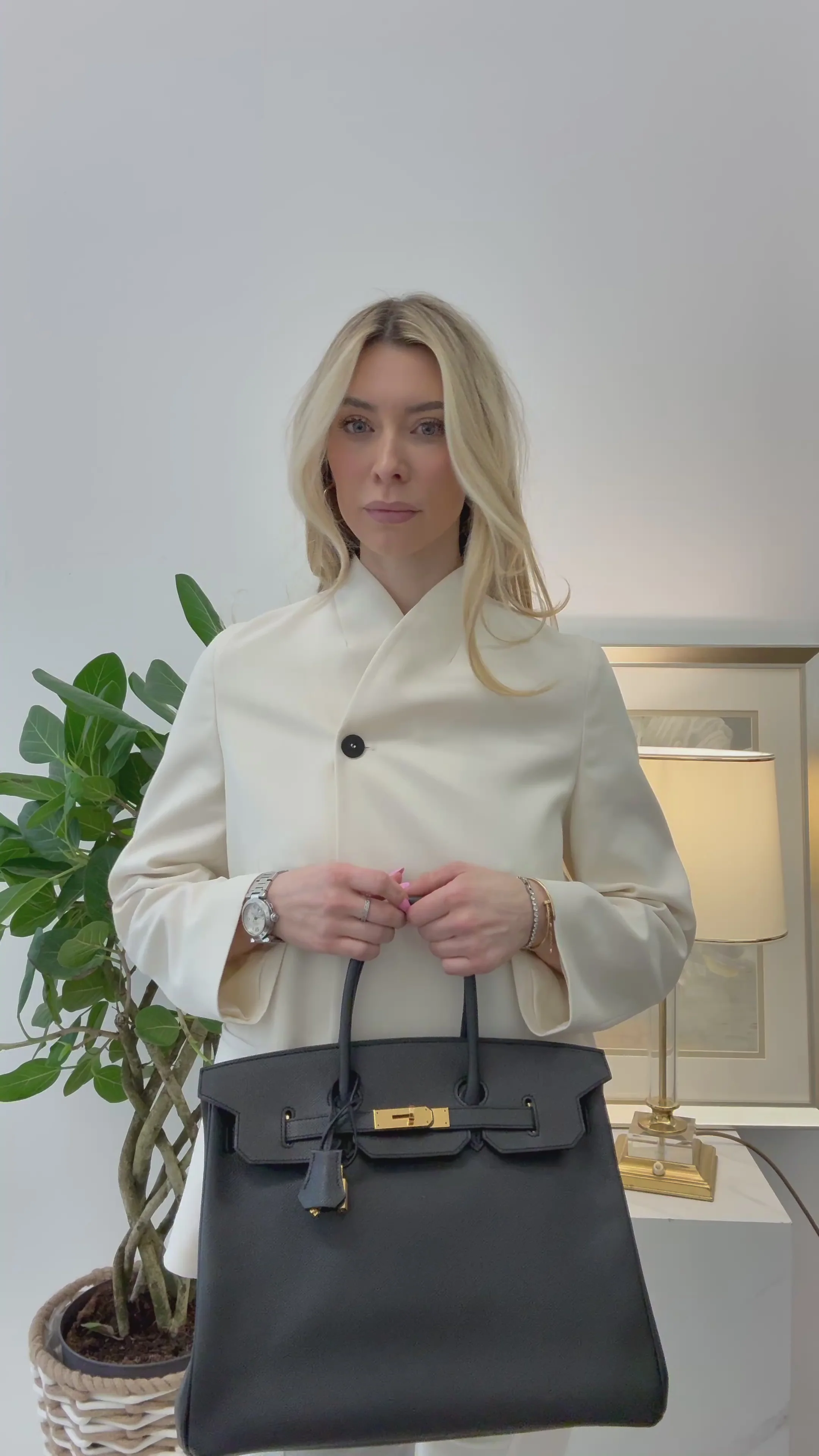 Hermes Black Birkin 35 Epsom Leather With Gold Hardware 2016