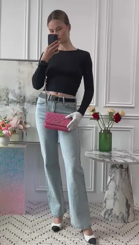 Chanel Wallet on Chain (woc) Bag Pink Emoticon