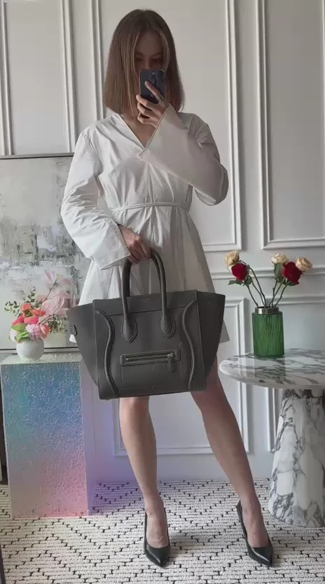 Céline Classic Luggage Handbag Gray
