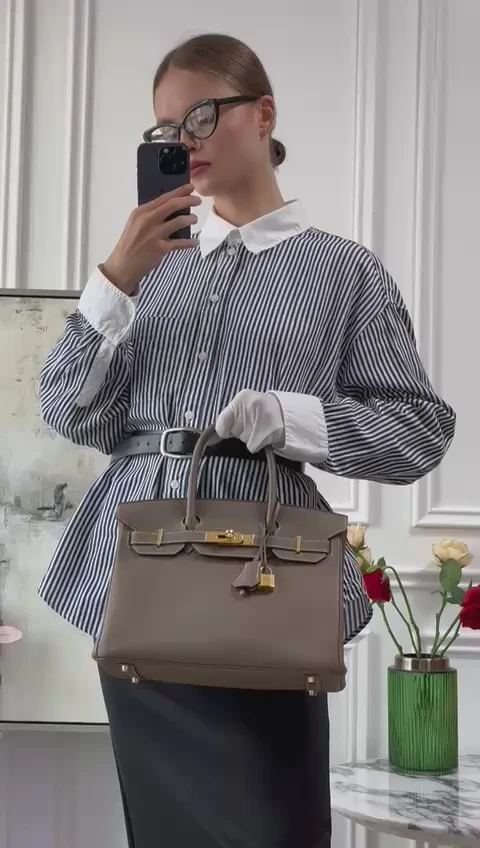 Hermes Birkin 30cm Sellier Bag Etoupe Togo Leather