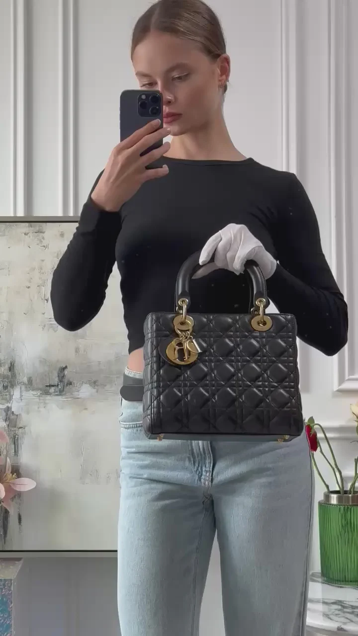 Dior Lady Dior Medium Bag Black Cannage classic