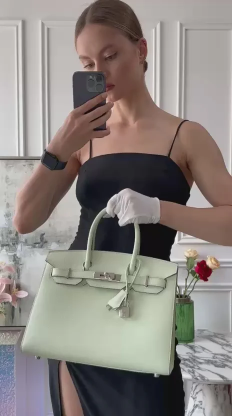 Part 1 Hermes Birkin Sellier 30 Bag In Vert Fizz Epsom Leather With Palladium Hardware from 2023