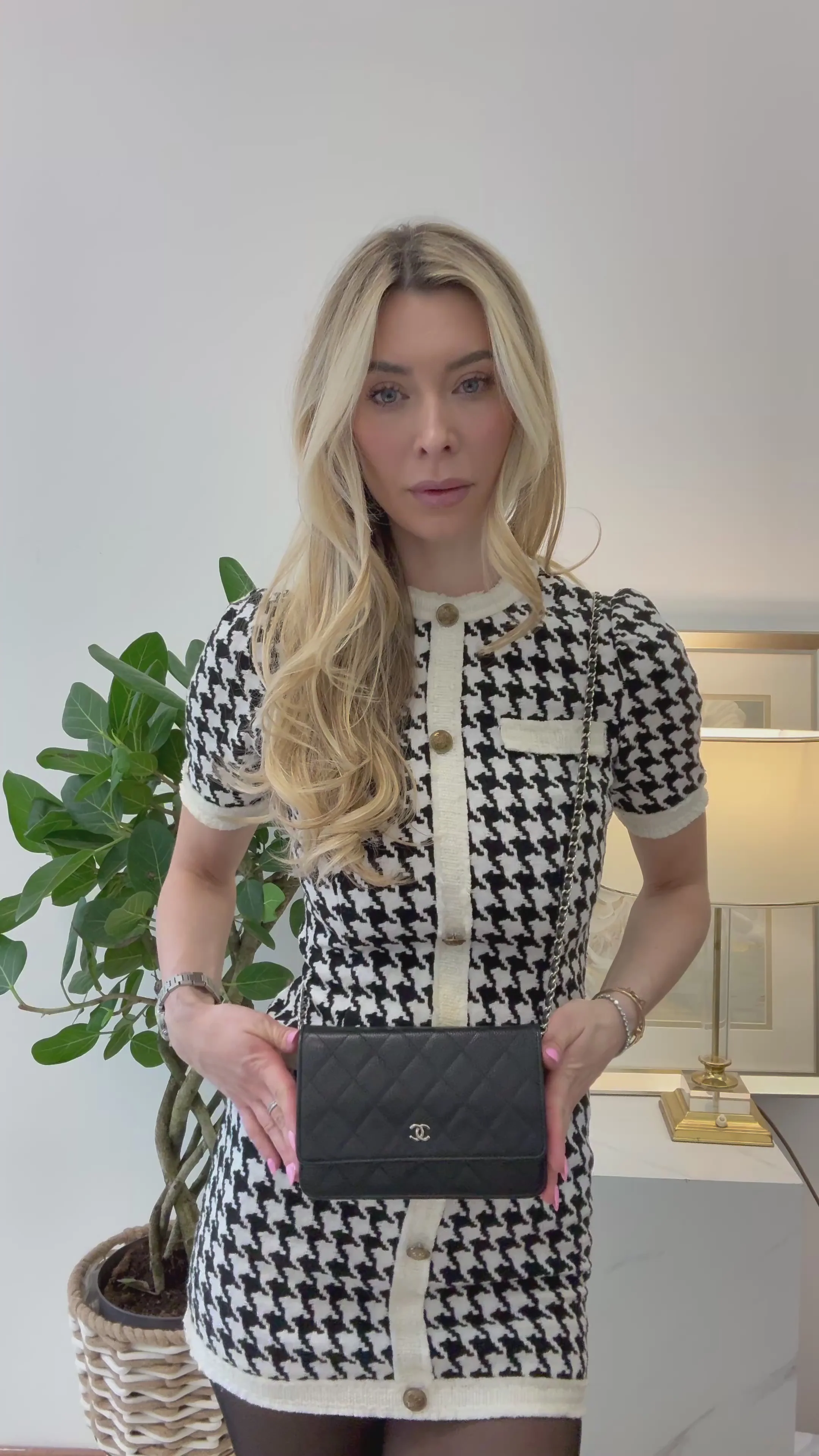 Chanel Black Caviar Leather Wallet on Chain(WOC) 2014