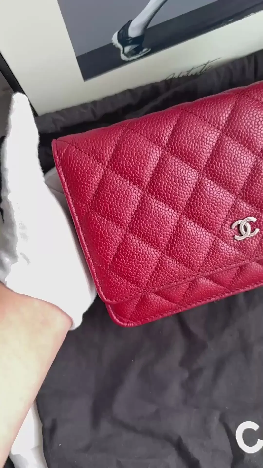 Chanel Wallet on Chain( woc) Bag Red Caviar Leather