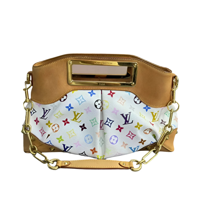 Louis Vuitton Monogram Multicolor Judy MM White Handbag