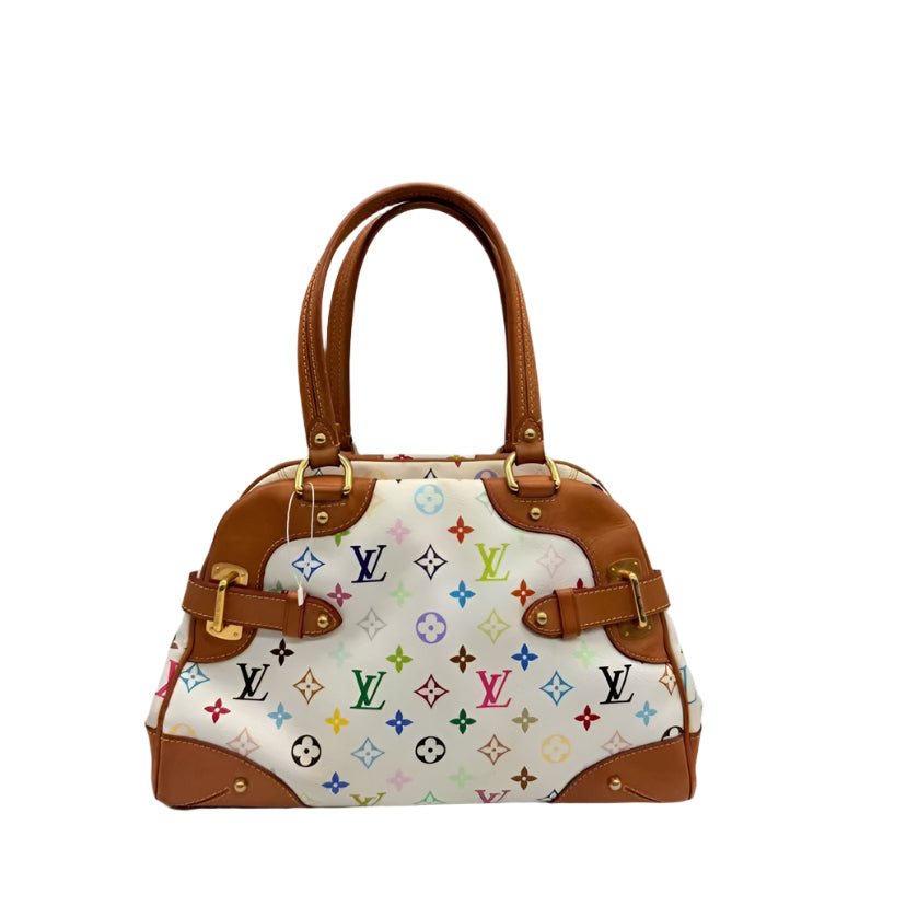 Louis Vuitton Monogram Multicolor Claudia White Tote Bag